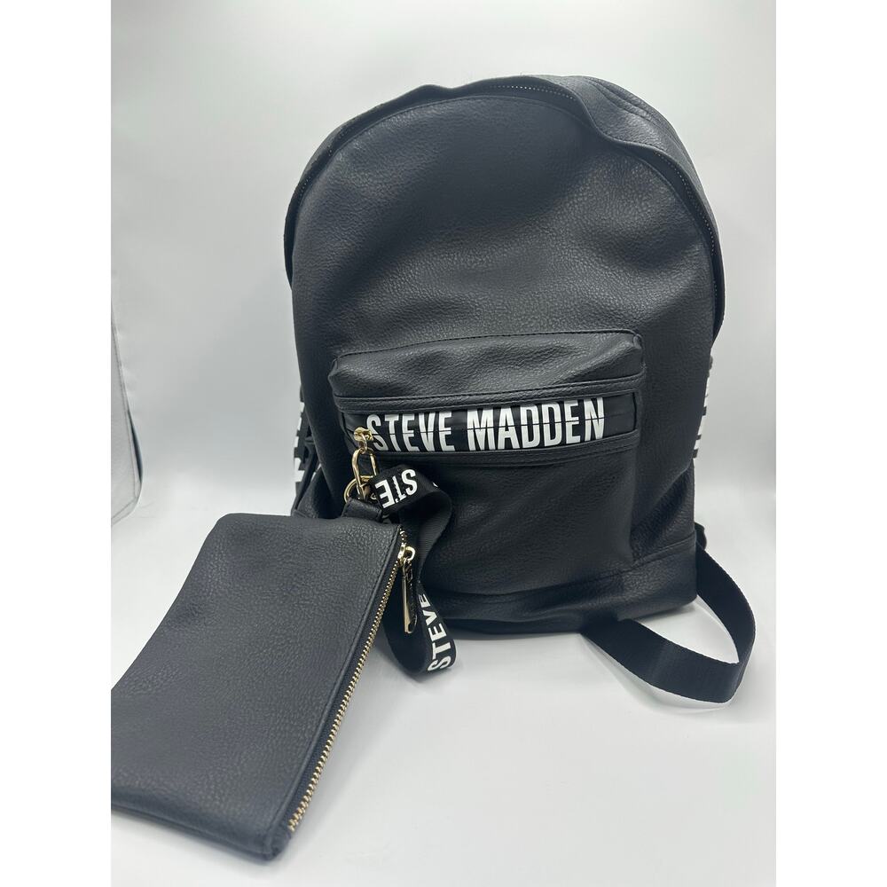 Steve Madden Faux Leather Full Size Backpack w/ Wristlet